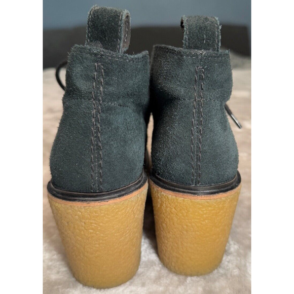 Clarks Originals Black Suede Desert Wedge Chukka Boots Womens Size 7 - Picture 5 of 8